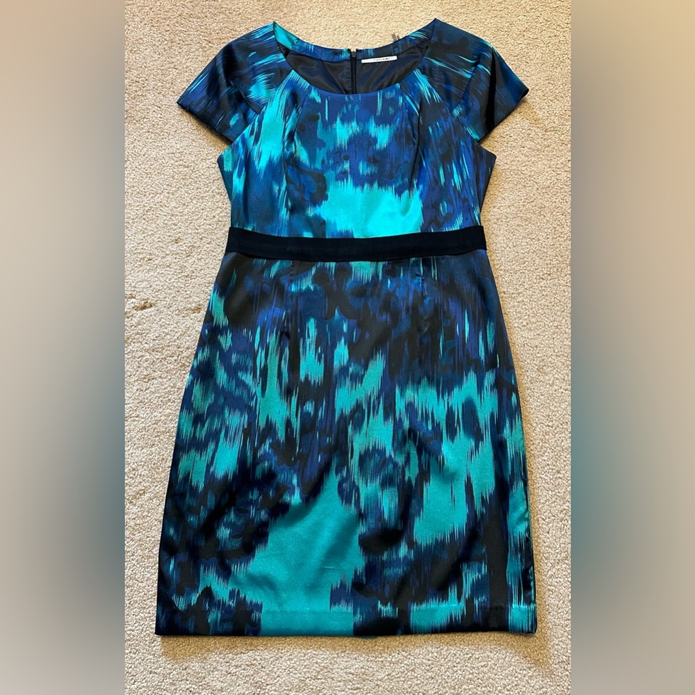 Multicolored Capped Sleeve Dress